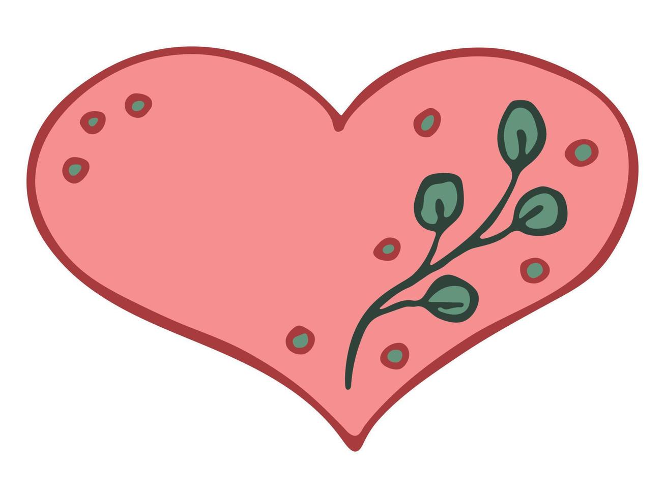 Simple hand drawn heart illustration isolated on a white background. Cute valentine's day heart doodle. vector