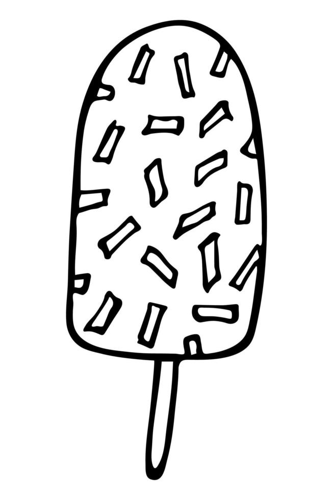 ilustración de helado dibujada a mano vectorial aislada en fondos blancos. lindas imágenes prediseñadas de postre. para impresión, web, diseño, decoración, logotipo. vector