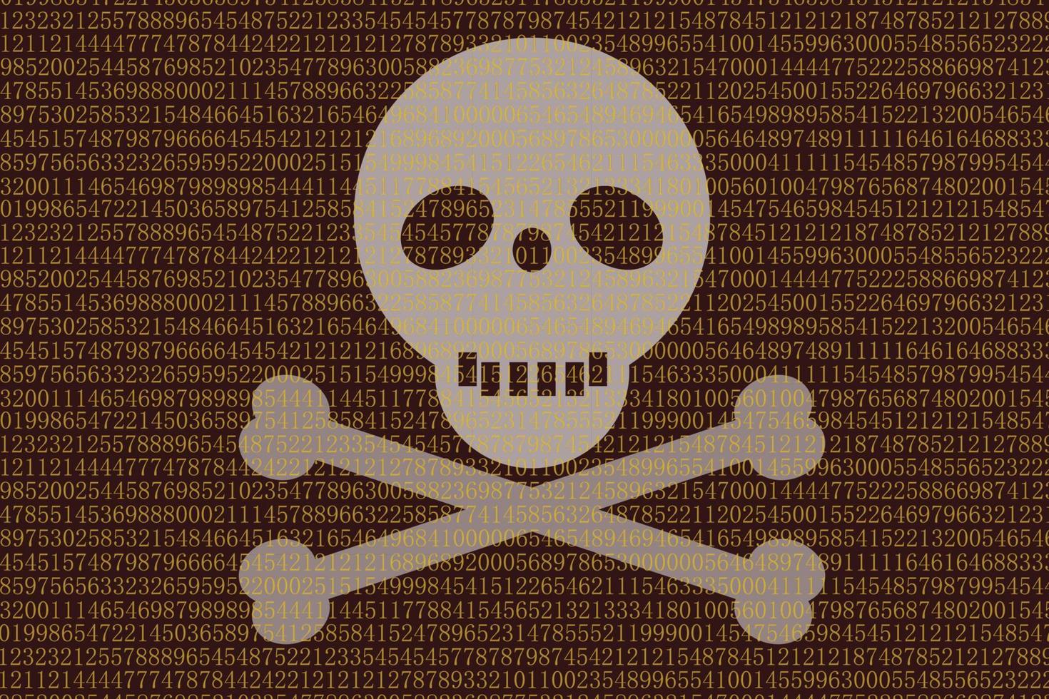 Digital code hacker skull on the computer screen, Hacker background vector
