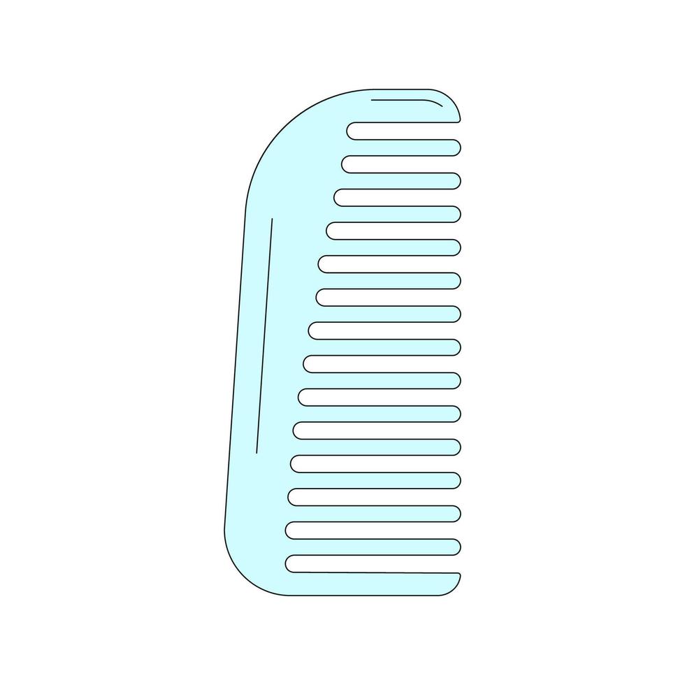 Plastic comb in cartoon style. Vector illustration isolated on white background. Hairbrush for barbershop website