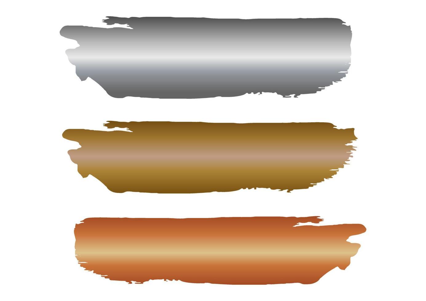 Set of gold, silver and bronze gradient vector