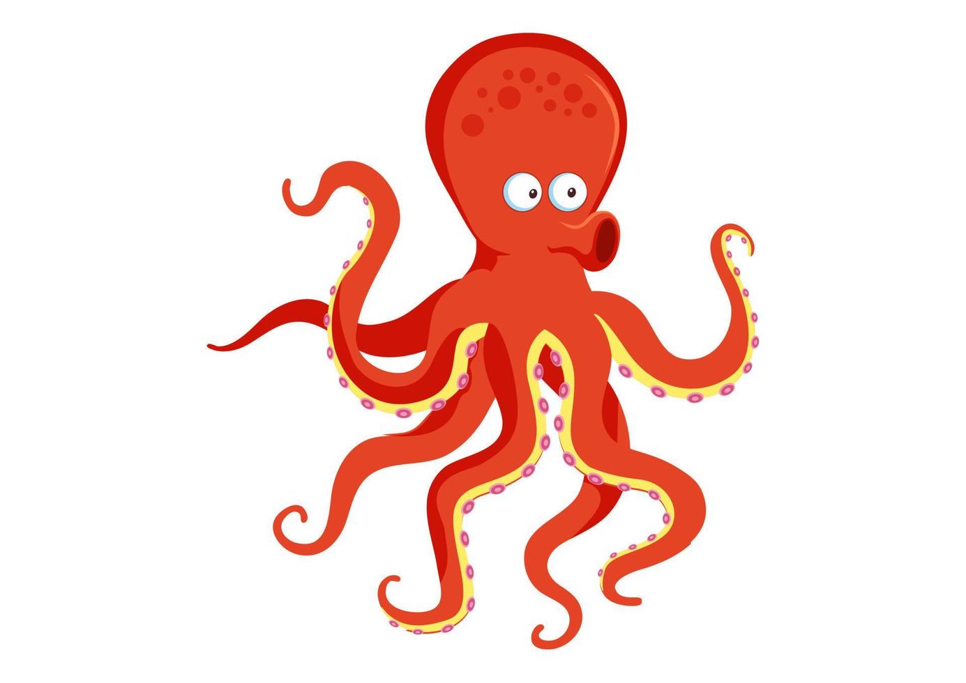 personaje de pulpo de dibujos animados aislado sobre fondo blanco. ilustración vectorial de pulpo de dibujos animados vector