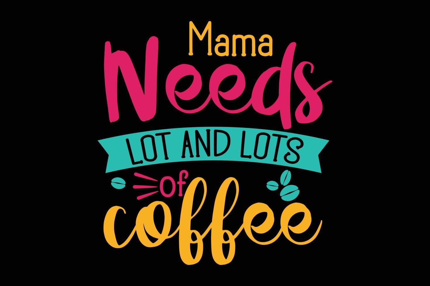 Mama needs lot and lots of coffee typography t-shirt vector