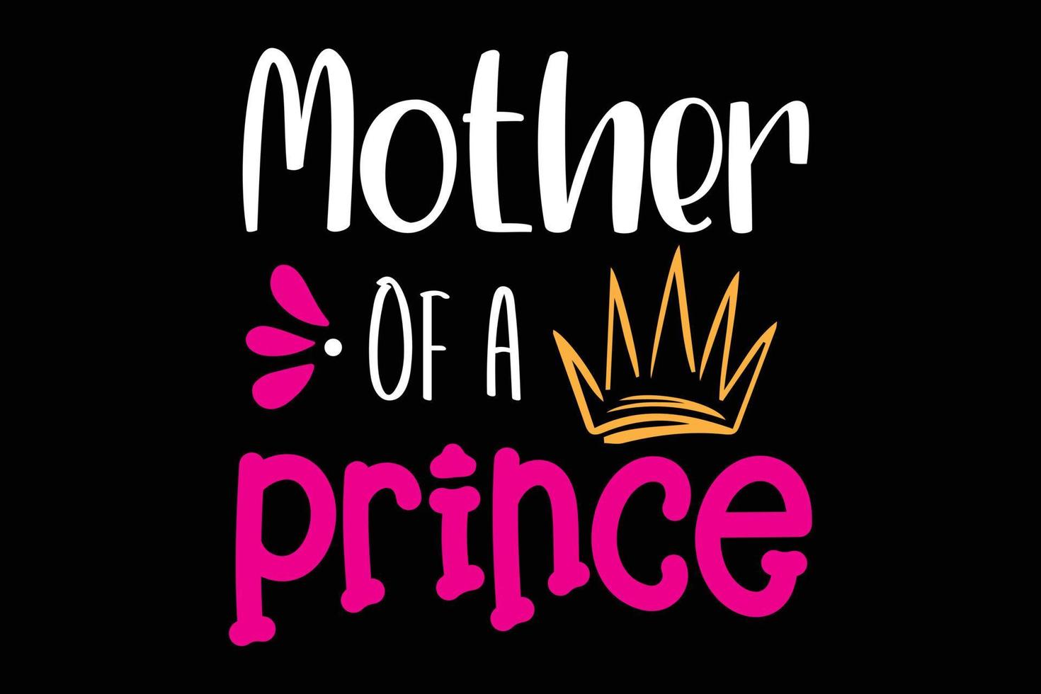 Mother of a prince typography mothers day t shirt design. vector