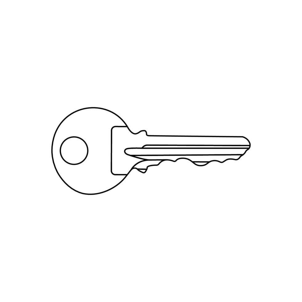 Key Outline Icon Illustration on Isolated White Background Suitable for Privacy, Lock, Security Icon vector
