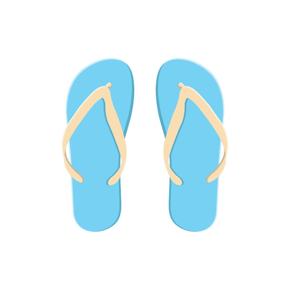 Flip Flops Flat Illustration. Clean Icon Design Element on Isolated White Background vector