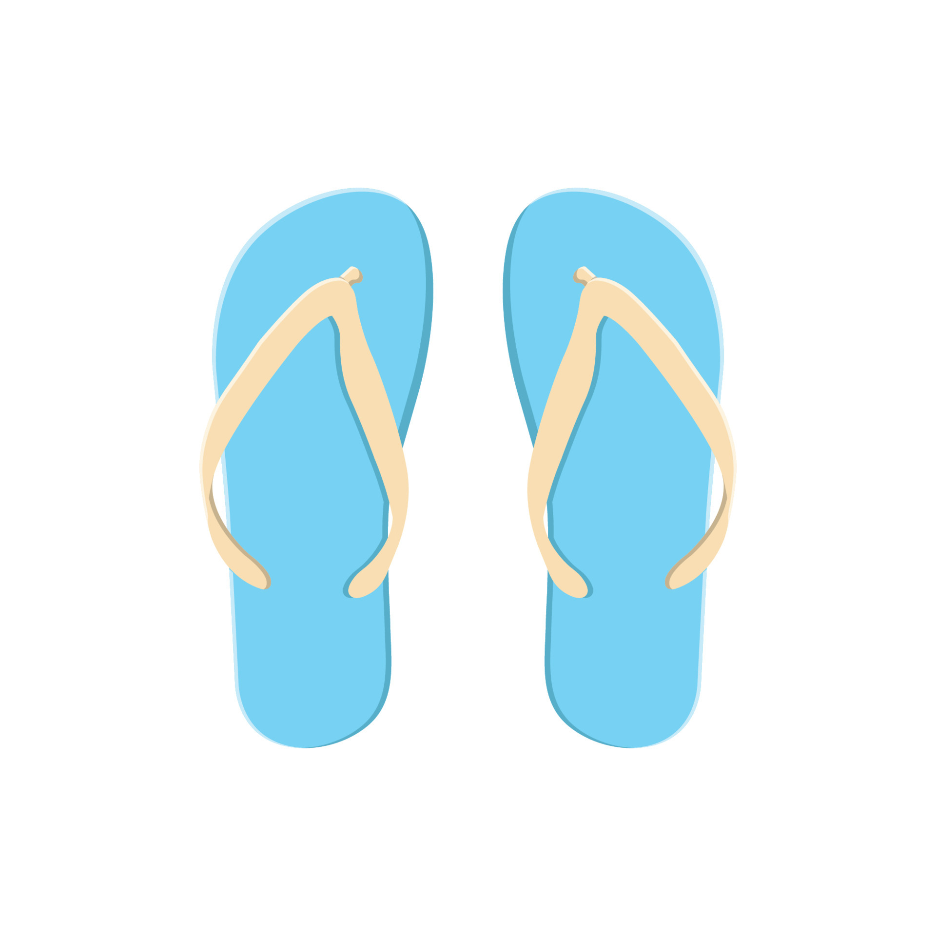 Flip Flops Flat Illustration. Clean Icon Design Element on Isolated ...