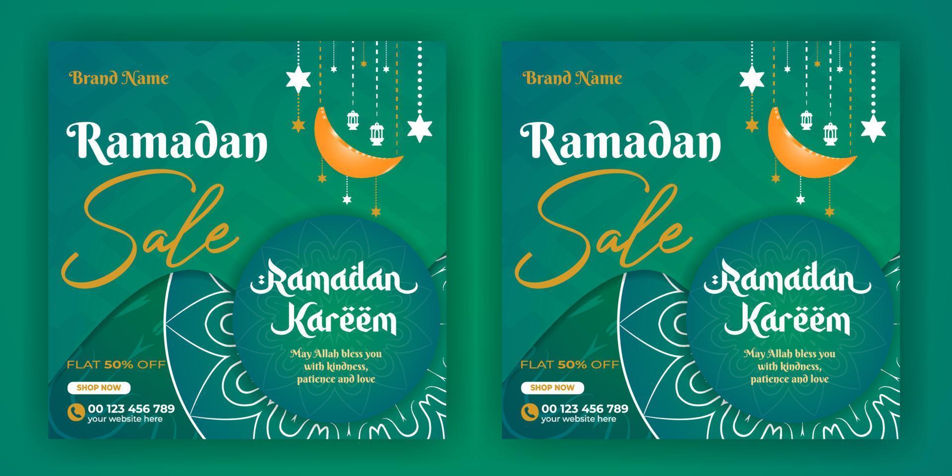 ramadan kareem ventas publicación en redes sociales diseño web banner descarga gratuita vector