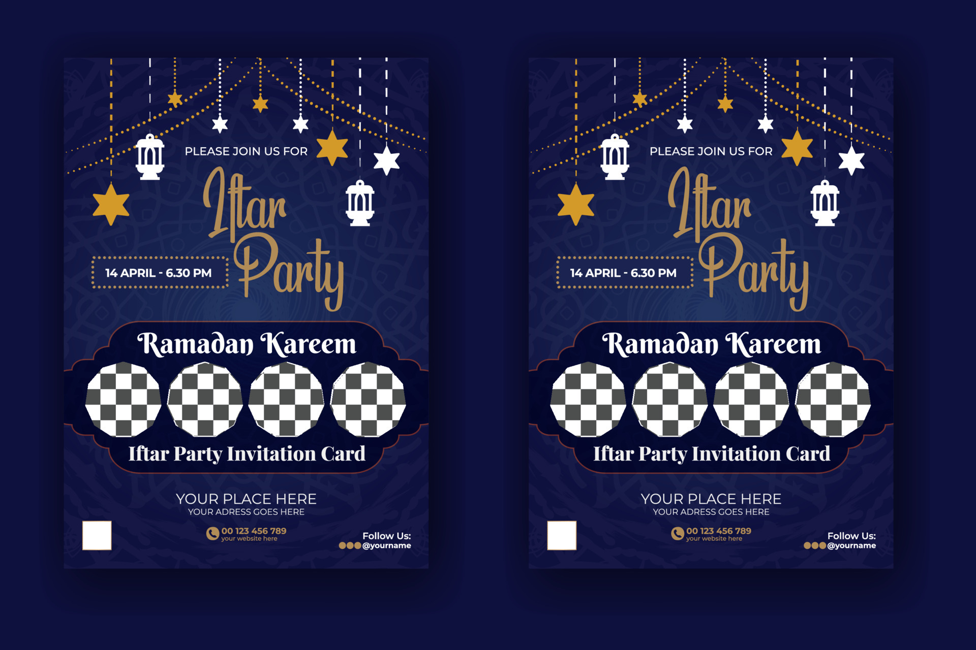 Ramadan Kareem Iftar Party Invitation Card Islamic Flyer Template Free