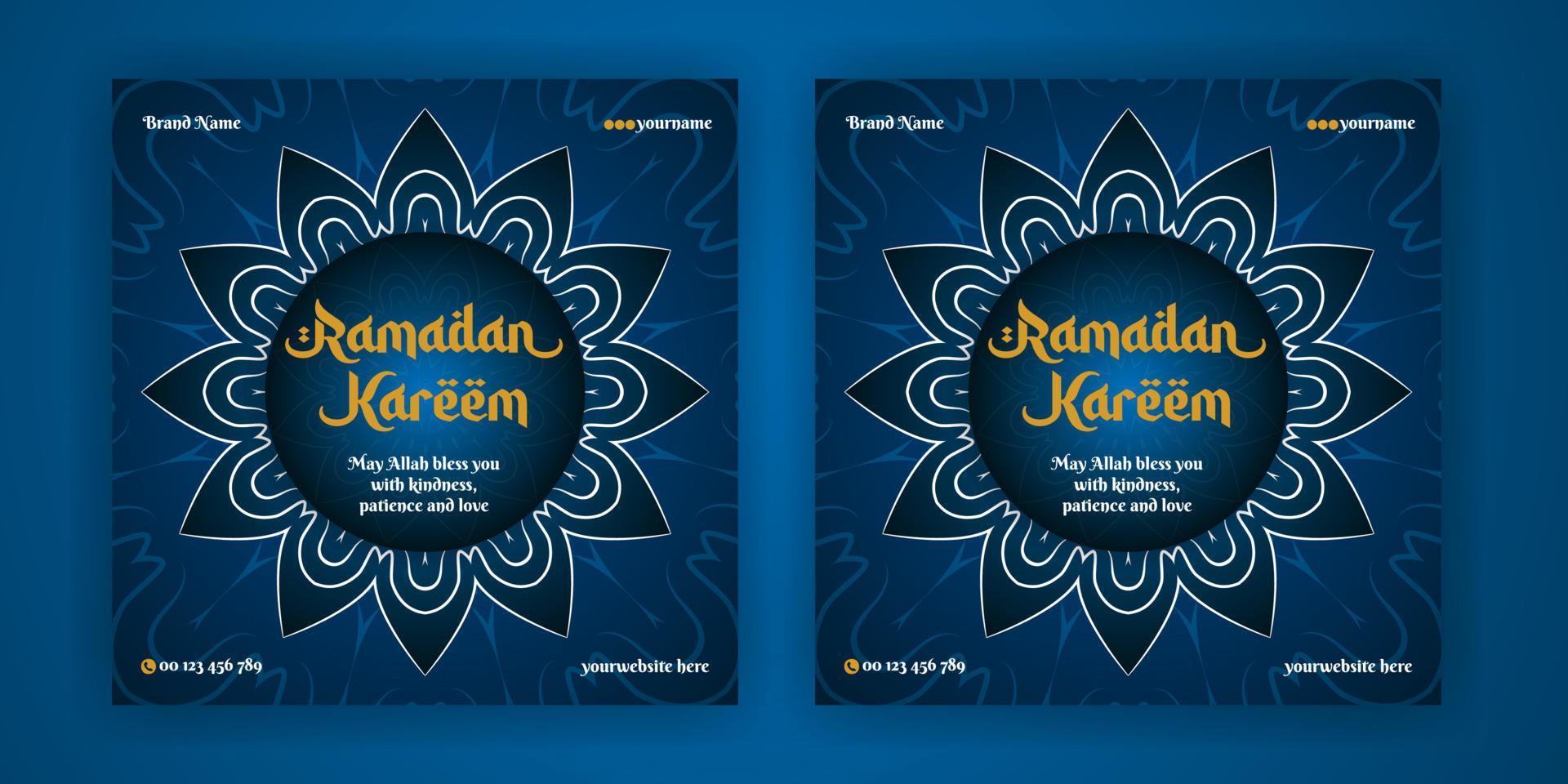 Ramadan Kareem Social Media Post Mandala Design Web Banner Template Free Download vector
