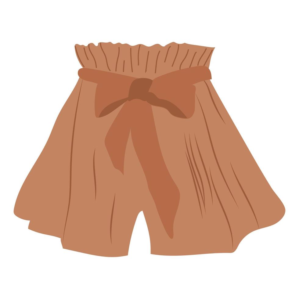 pantalones cortos marrones de moda, ilustración vectorial aislada en un fondo blanco. vector