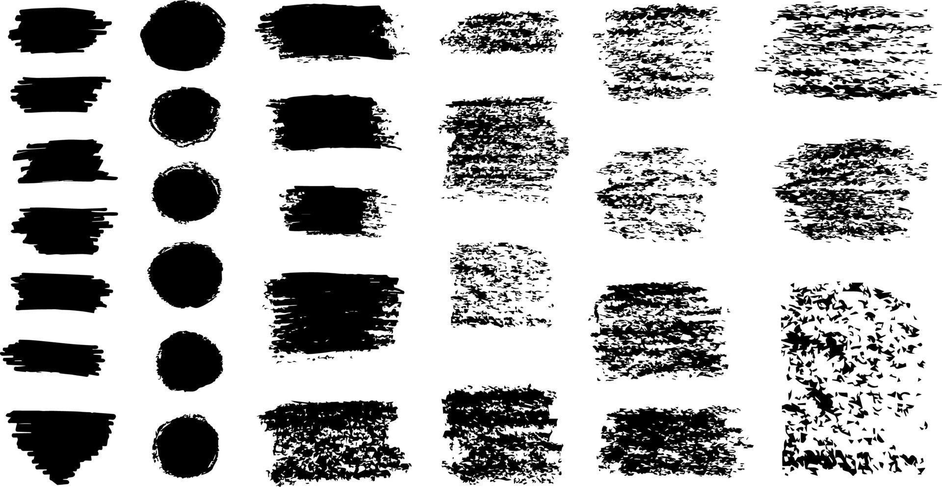 Rectangular brush strokes. A set of vector brushes. Design elements in