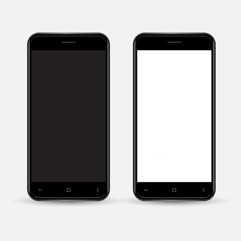 Realistic smartphone design vector isolated on white background. Collection of realistic smartphone vector illustration.