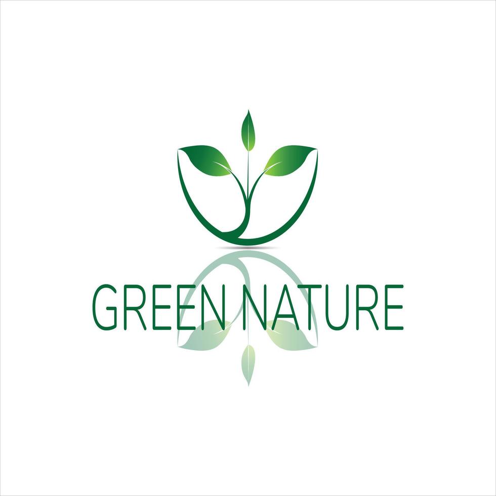 GREEN NATURE LOGO DESIGN FREE VECTOR