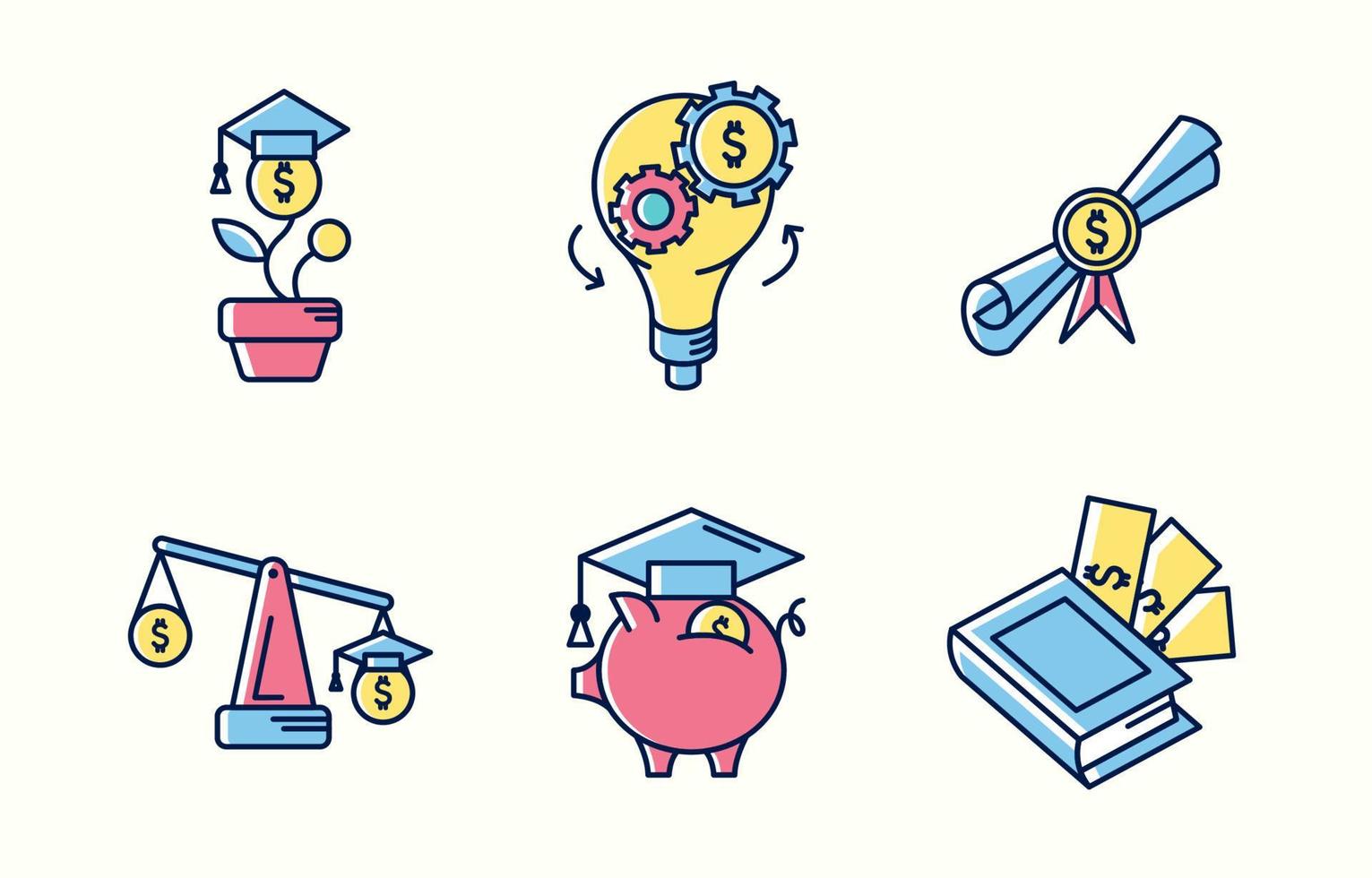 Simple and Clean Icon for Finance Literacy vector