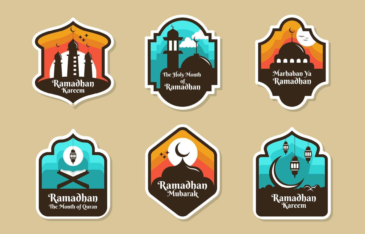 Ramadan The Month of Quran with Orange Blue vector