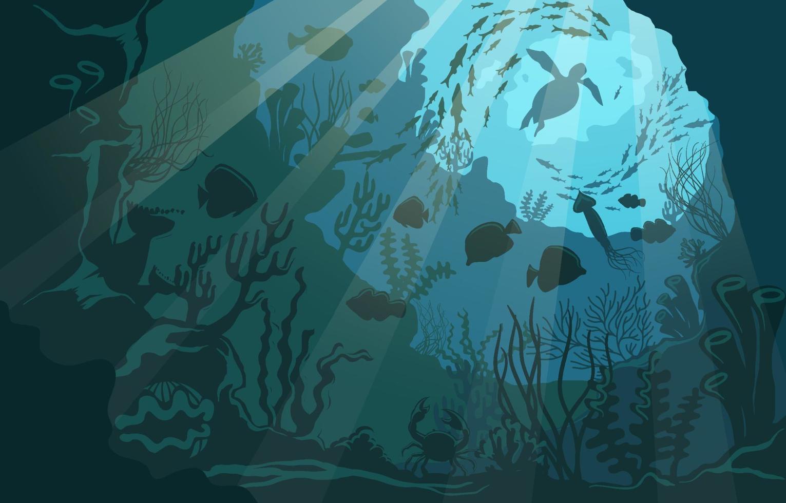 Ocean The Shining Underwater Paradise vector