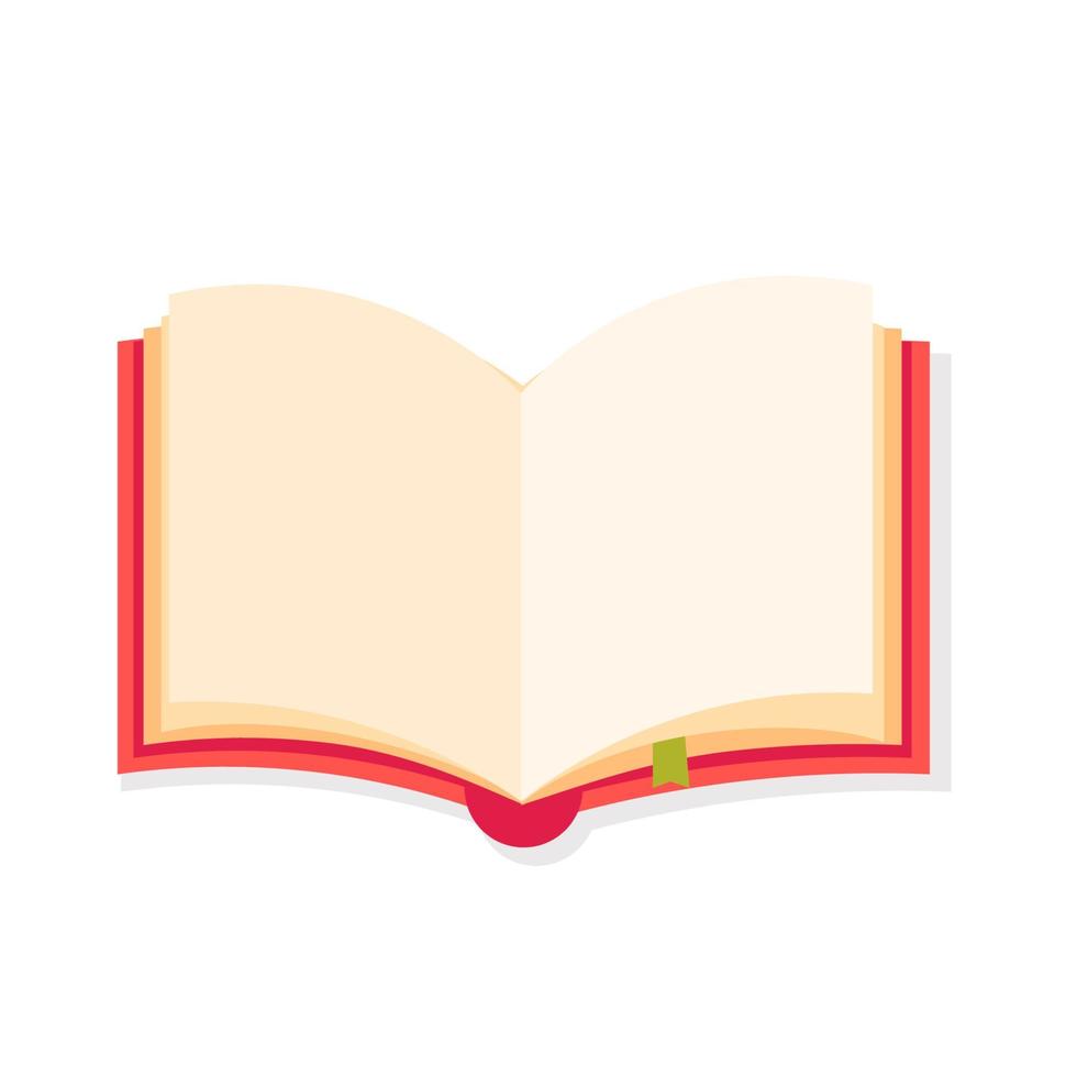 Open notebook or book. Studing concept. Book icon. red. vector