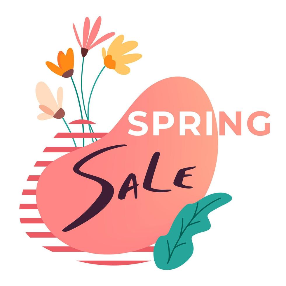 Spring sale fluid style vector banner