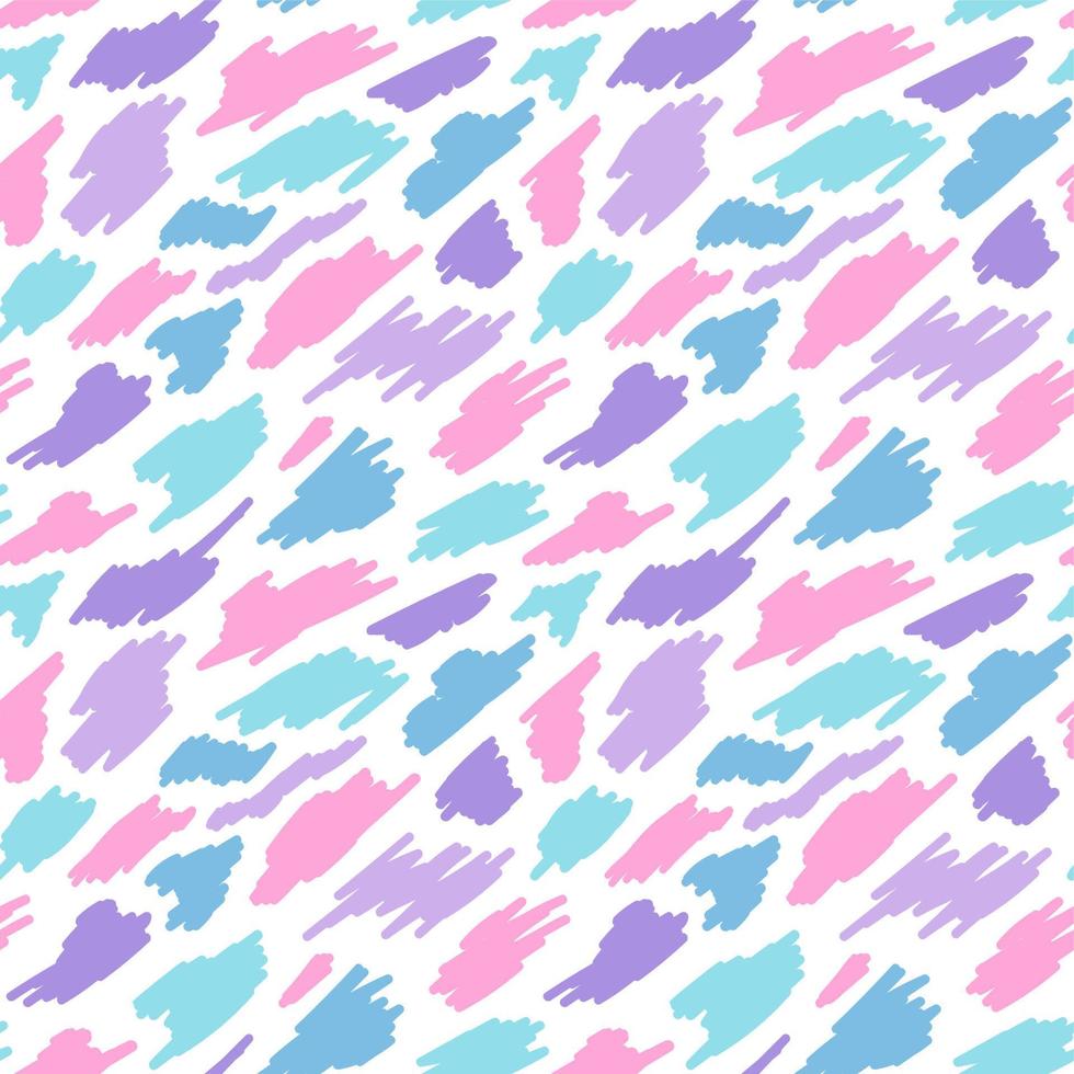 Vector seamless pattern of multicolored spots. Colorful children's print. Highlighter hand-drawn background