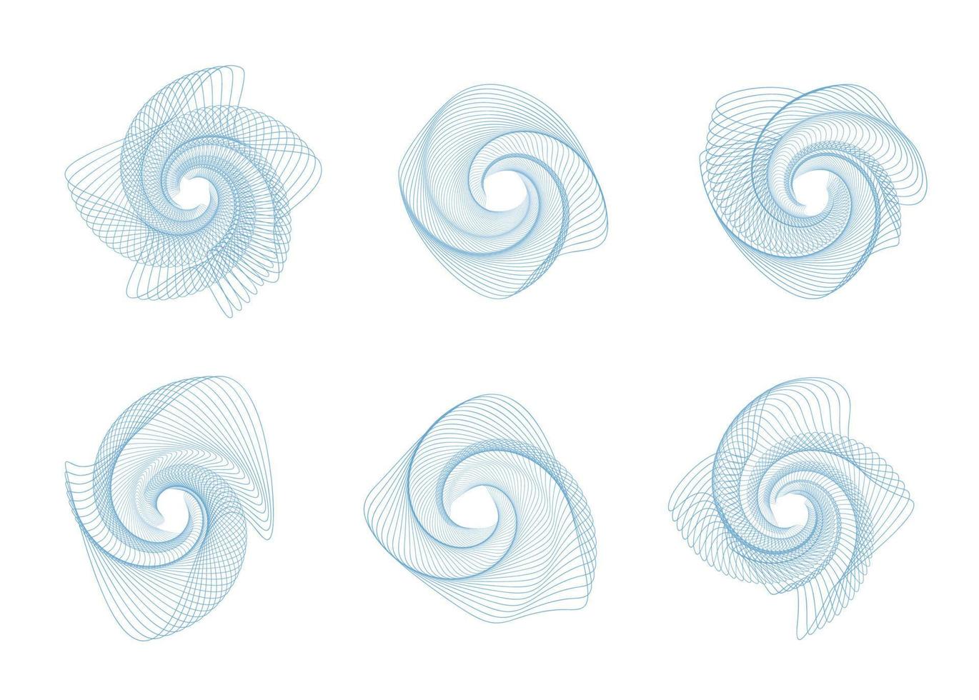Set vector Guilloche elements for certificate or diploma and currency design