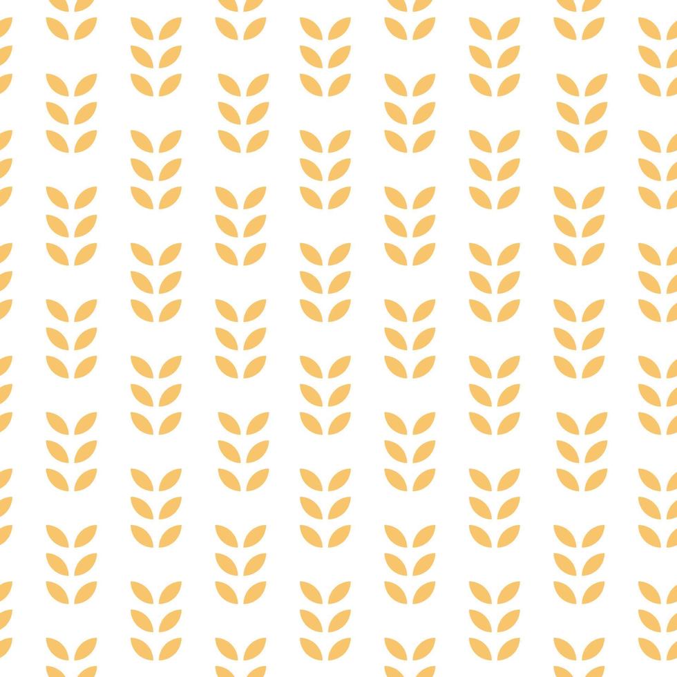 Seamless geometric pattern. Oats, wheat, grain, rice background, fox. Vector illustration