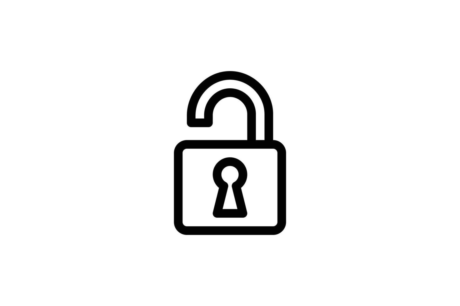 Lock Open Icon Security Line Style Free vector