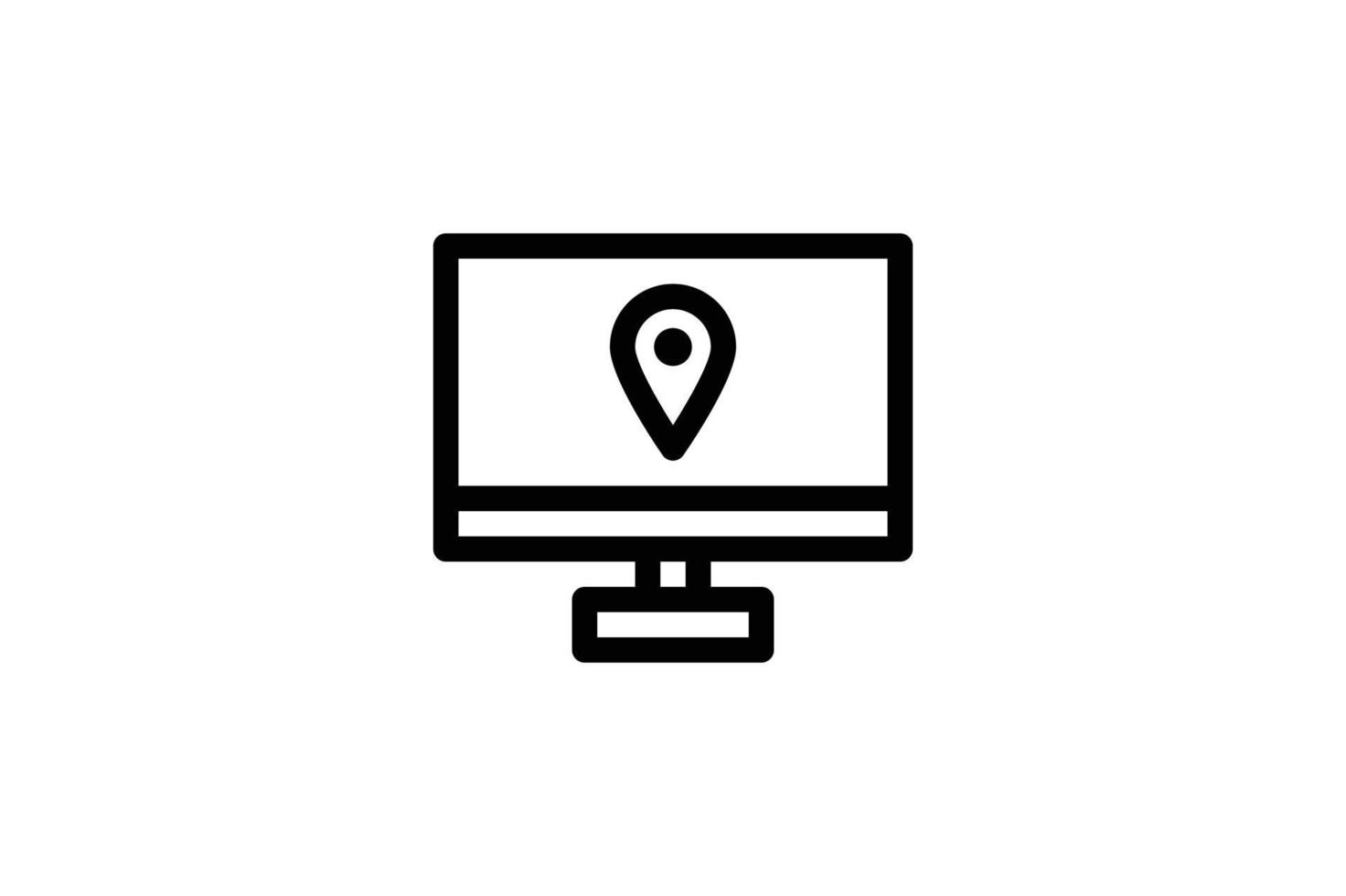 Location Icon Navigation Line Style Free vector