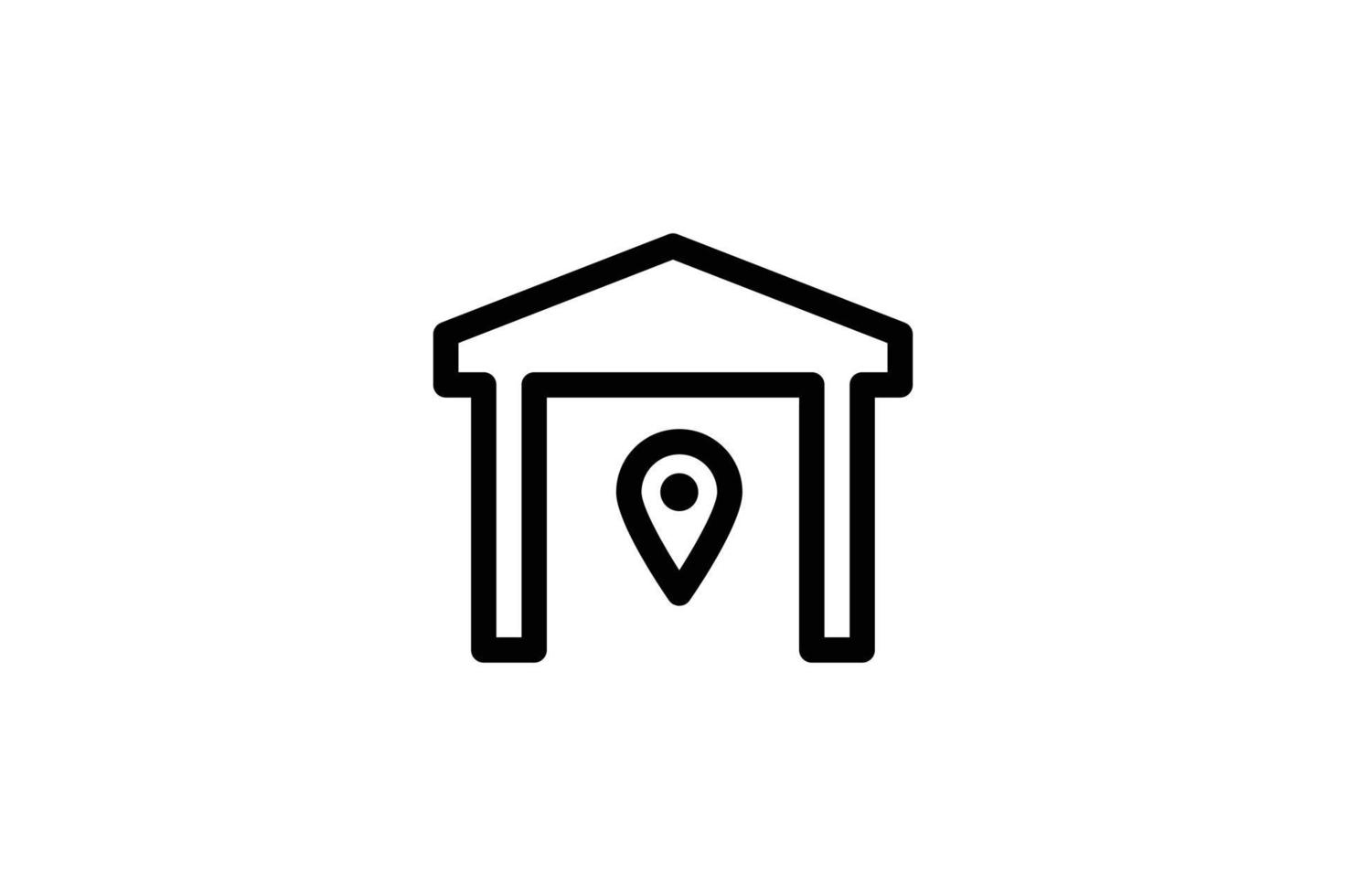 Warehouse Location Icon Logistic Line Style Free vector