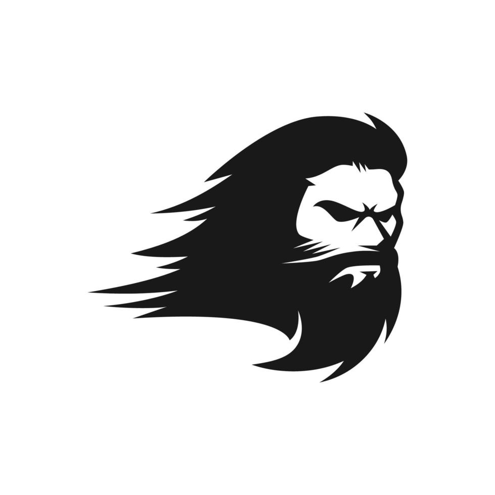 diseño de vector de cabeza de zeus para icono de logotipo