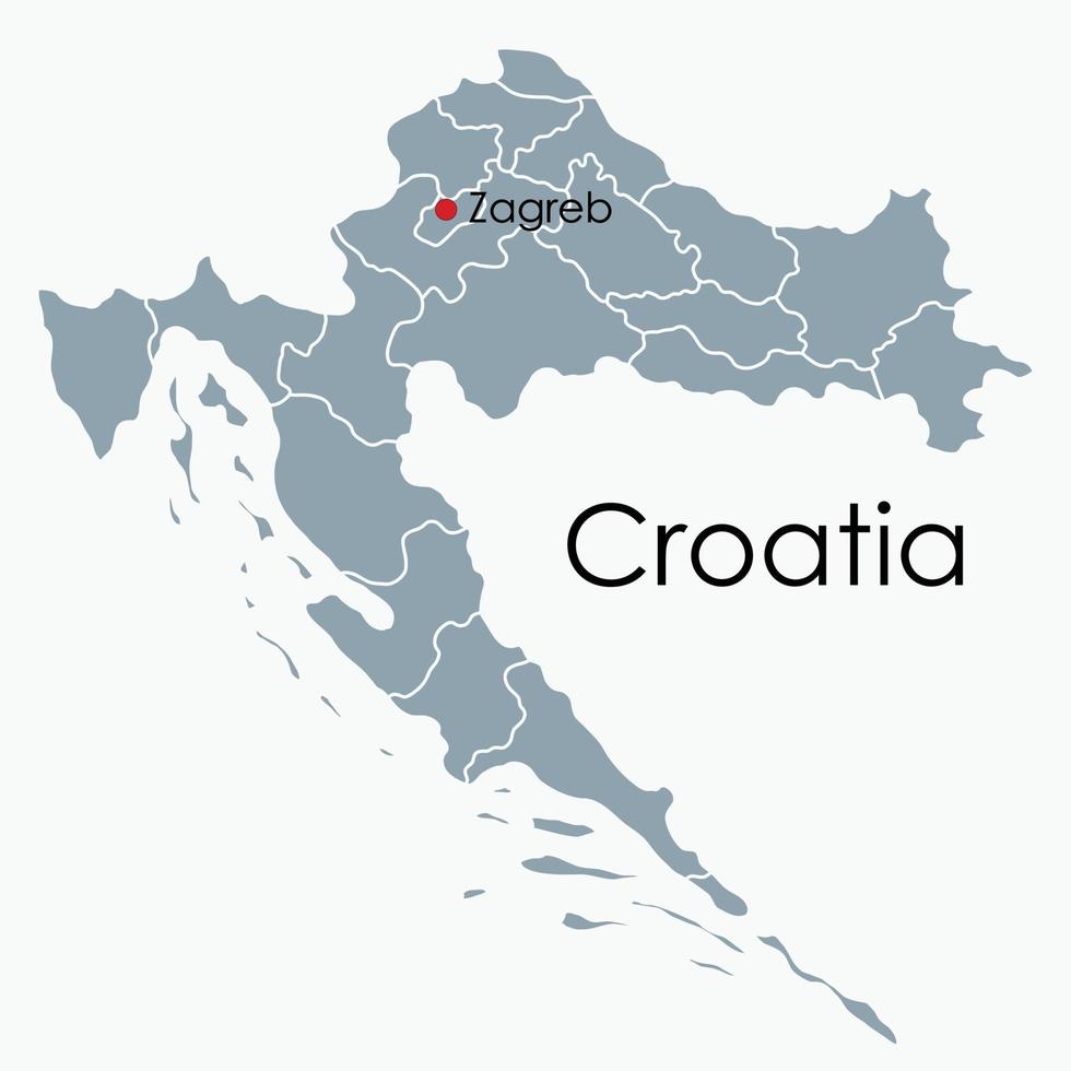 Croatia map freehand drawing on white background. vector