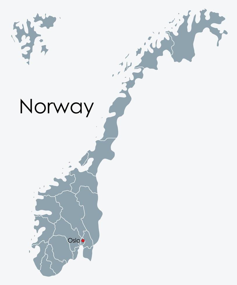 noruega mapa dibujo a mano alzada sobre fondo blanco. vector