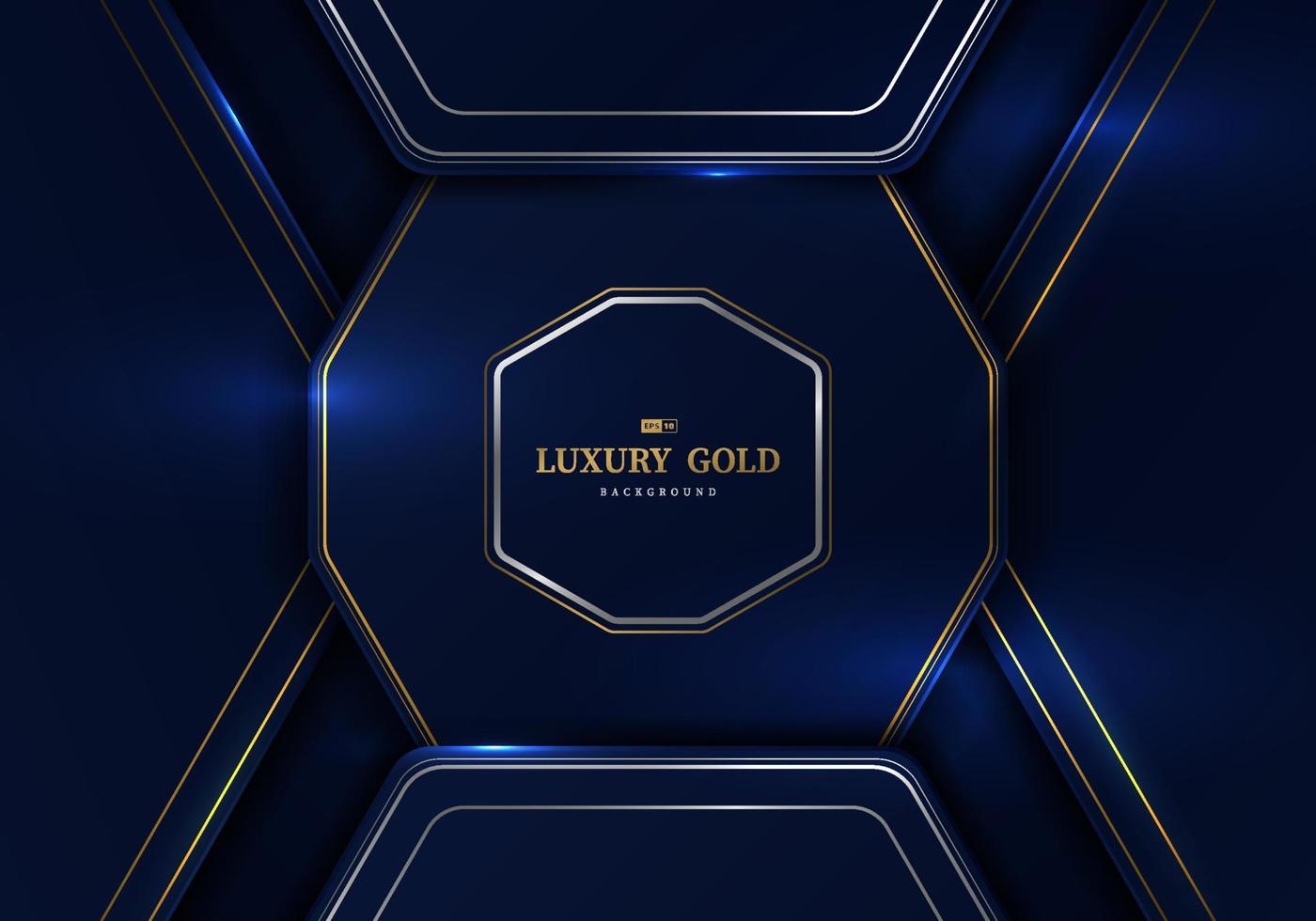 Abstract luxury blue and gold template design of geometric template. vector