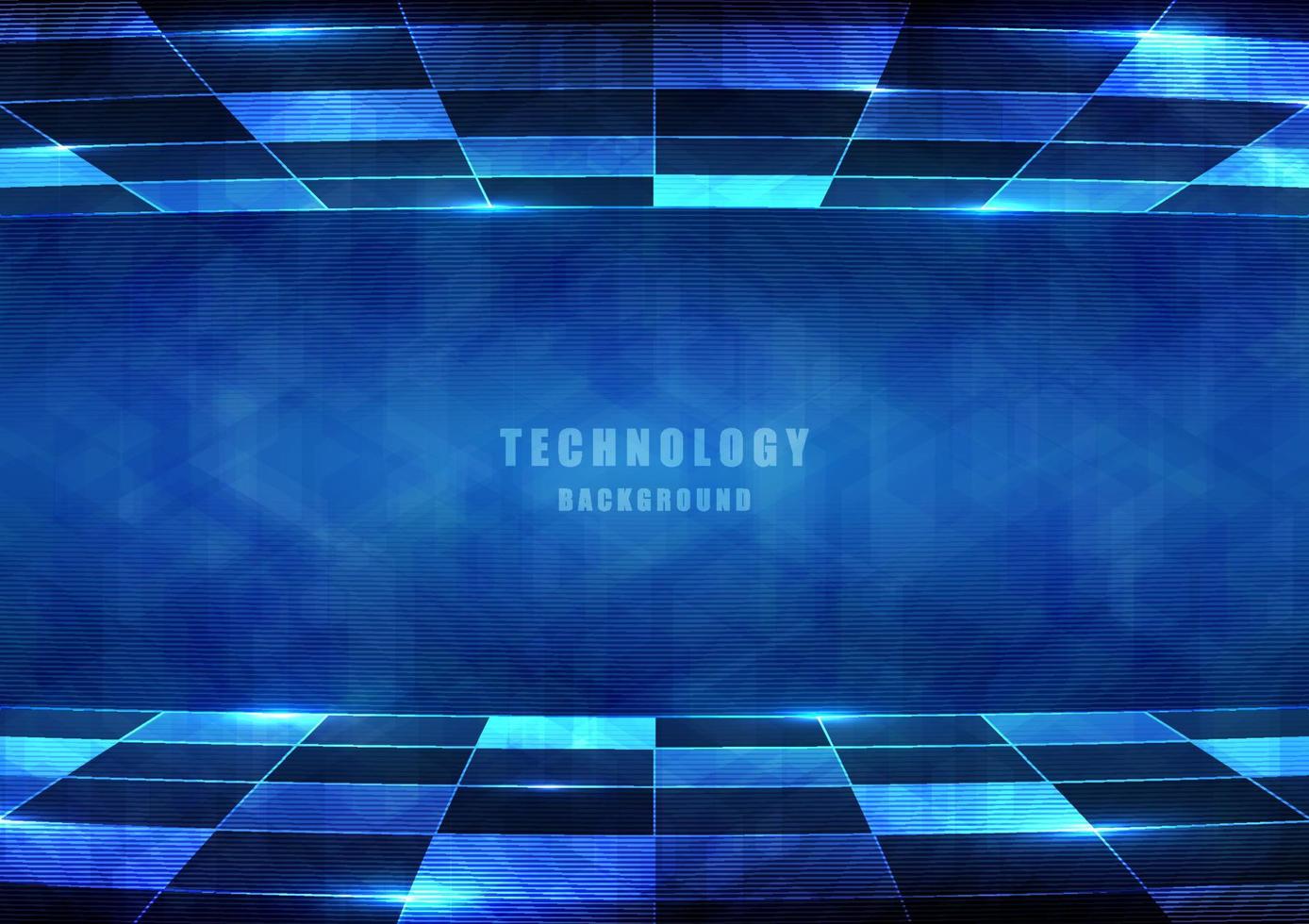Abstract tech square of blue geometric pattern artwork energy vector