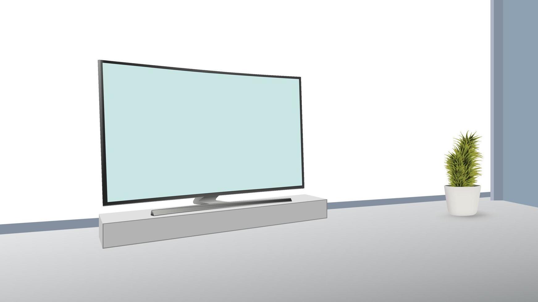 Luxury room with TV stand vector