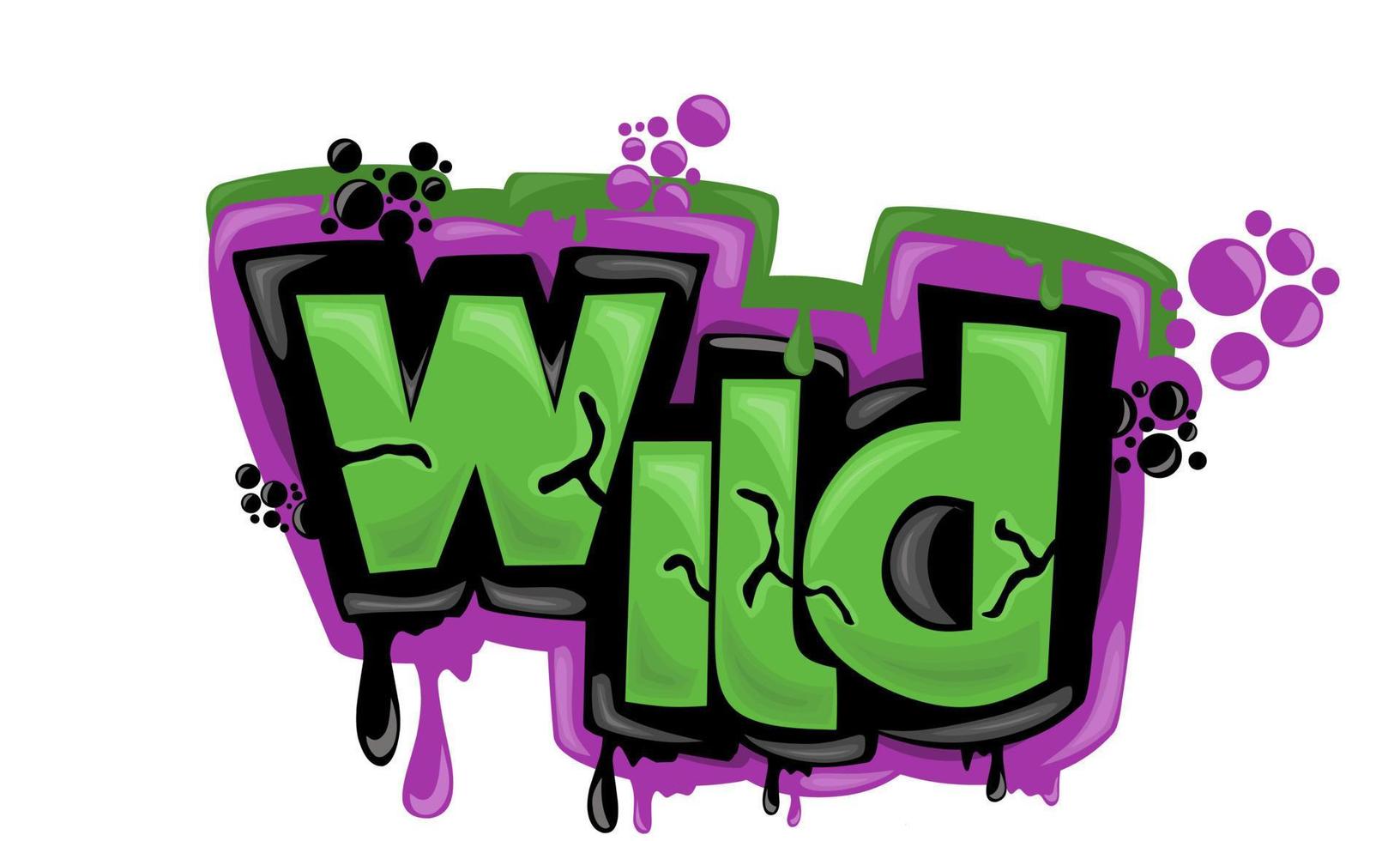 WILD writing vector design on white background