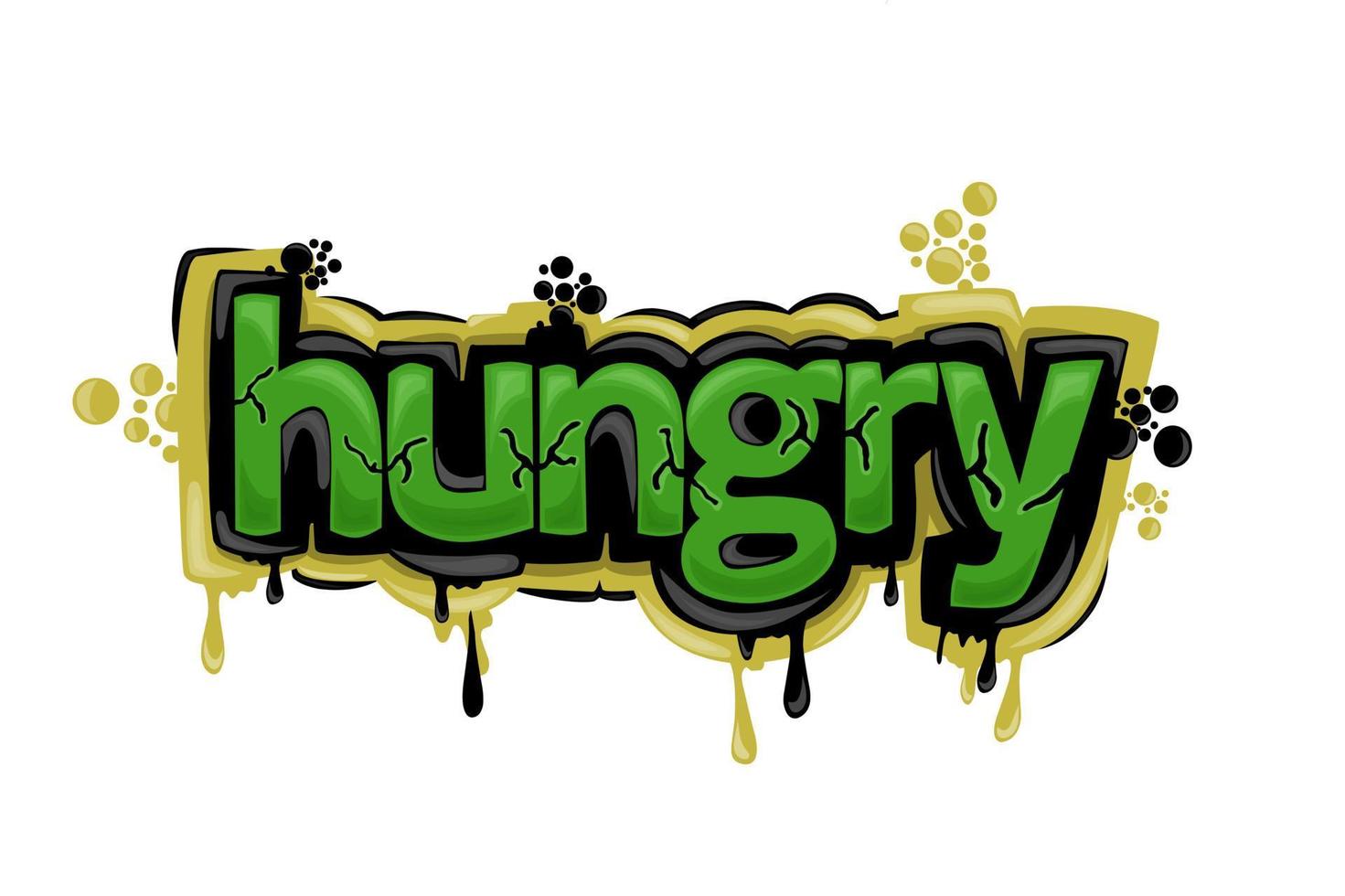 HUNGRY writing vector design on white background