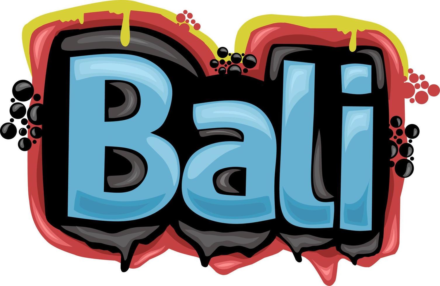 diseño vectorial de escritura bali sobre fondo blanco vector