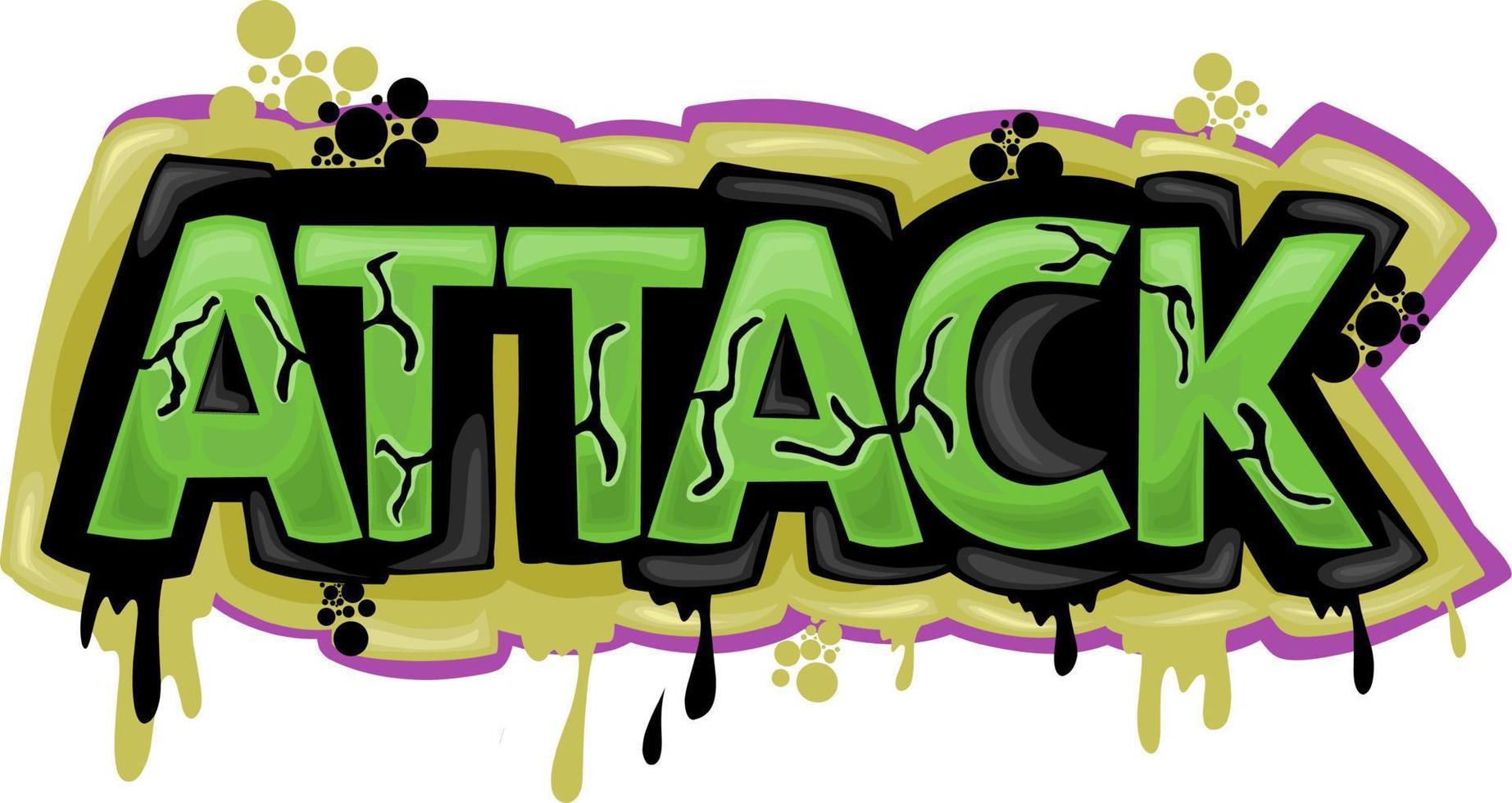 ATTACK writing vector design on white background