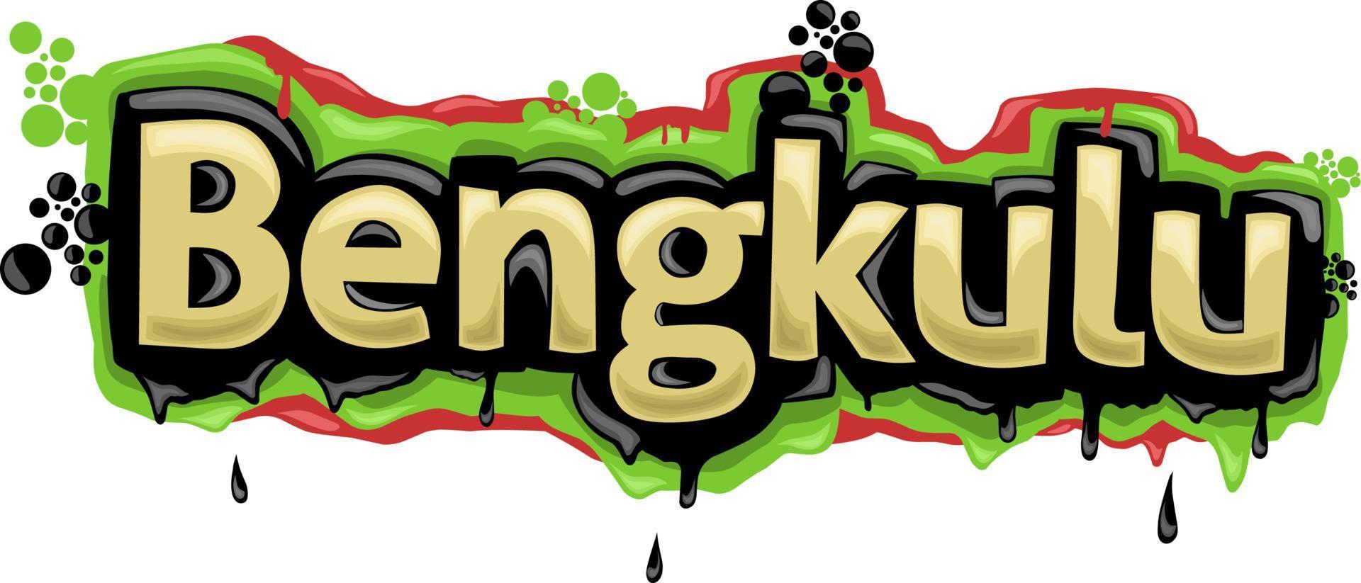 diseño vectorial de escritura bengkulu sobre fondo blanco vector