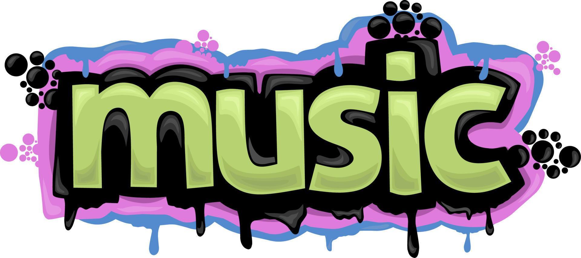 MUSIC writing vector design on white background