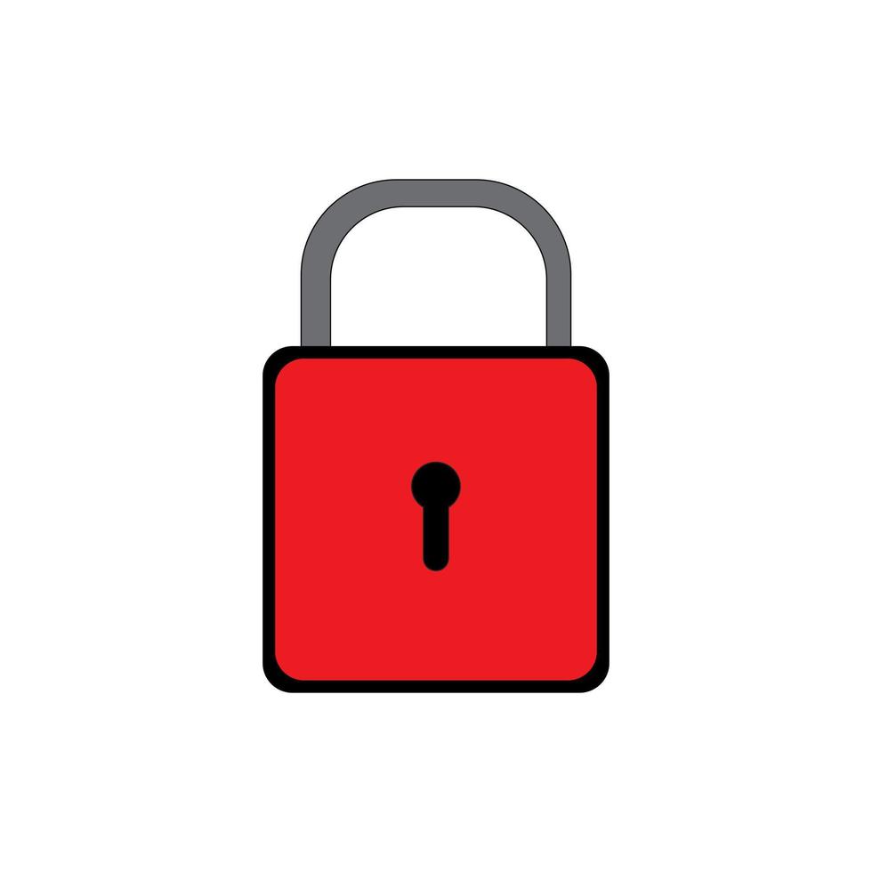 red padlock key vector illustration