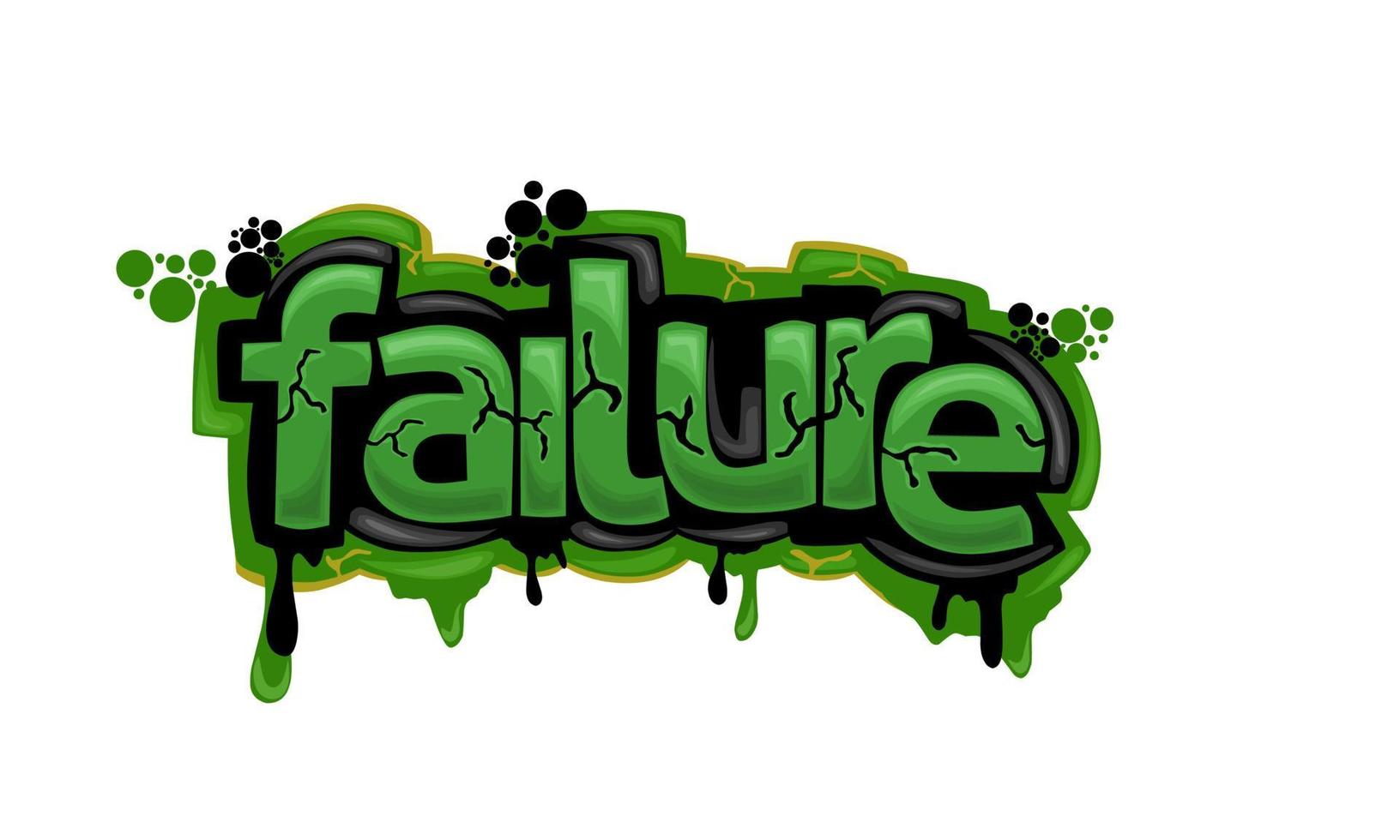 FAILURE writing vector design on white background