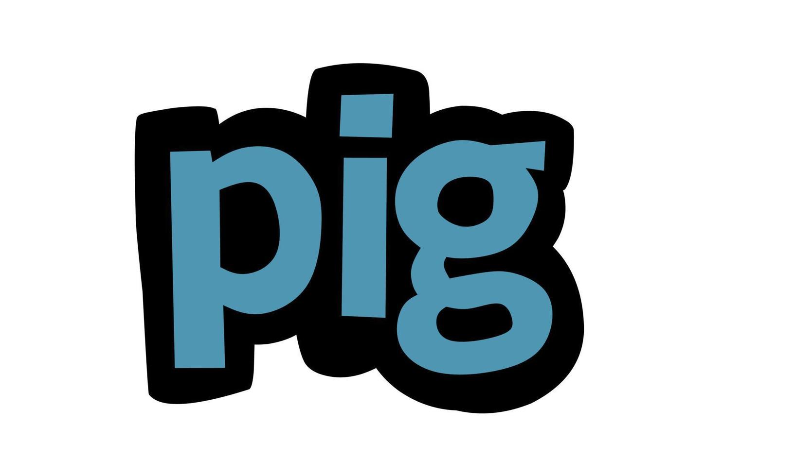 PIG writing vector design on white background