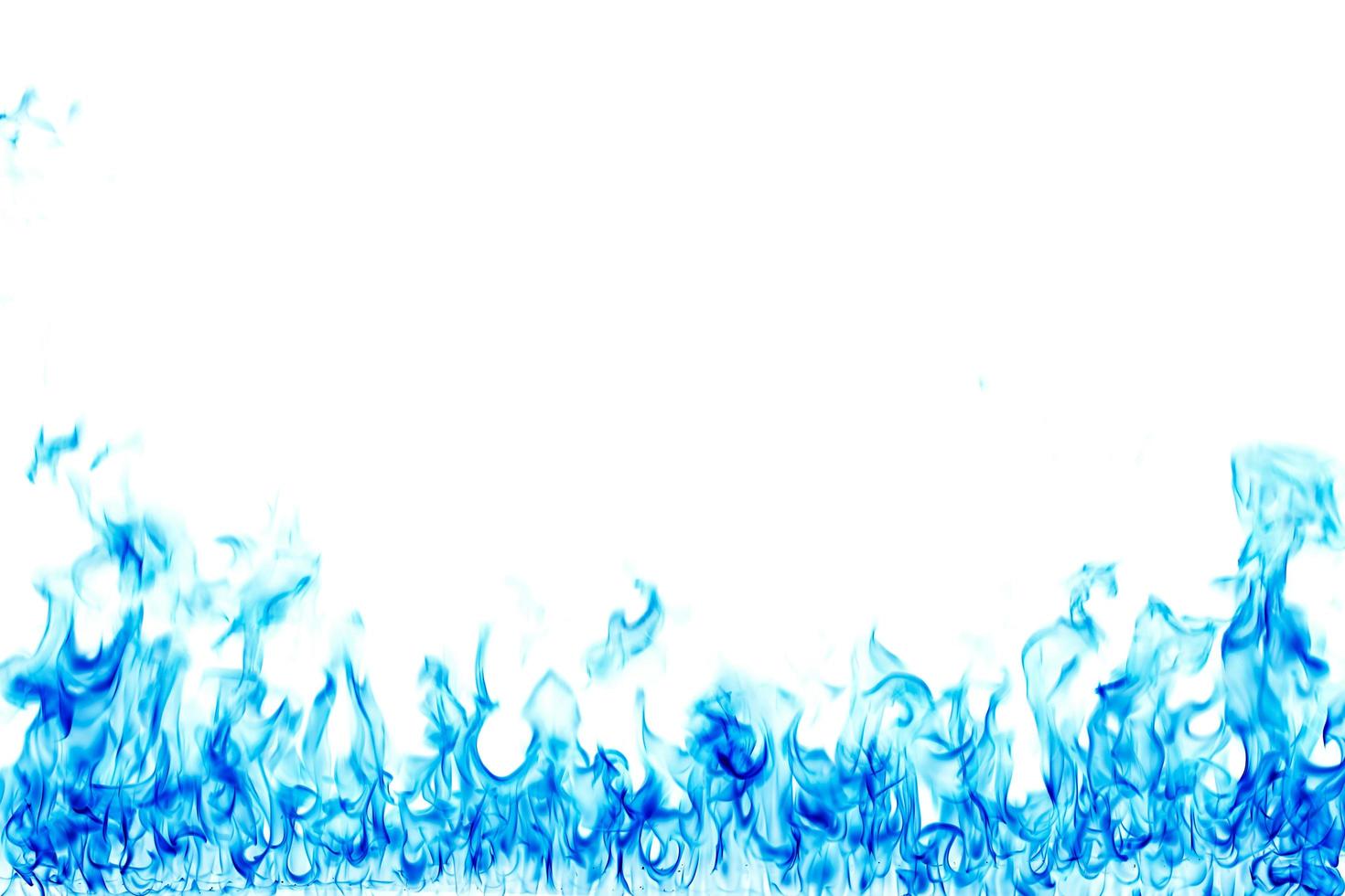 Blue flame on a white background. photo