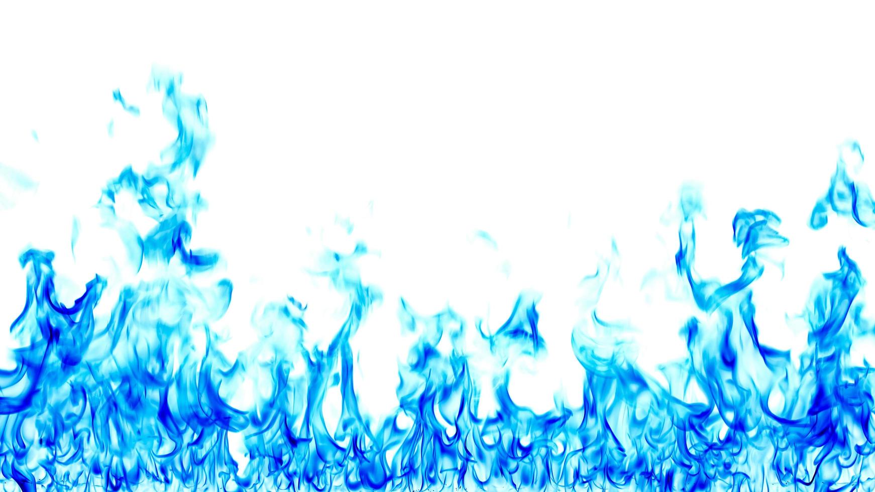 Blue flame on a white background. photo