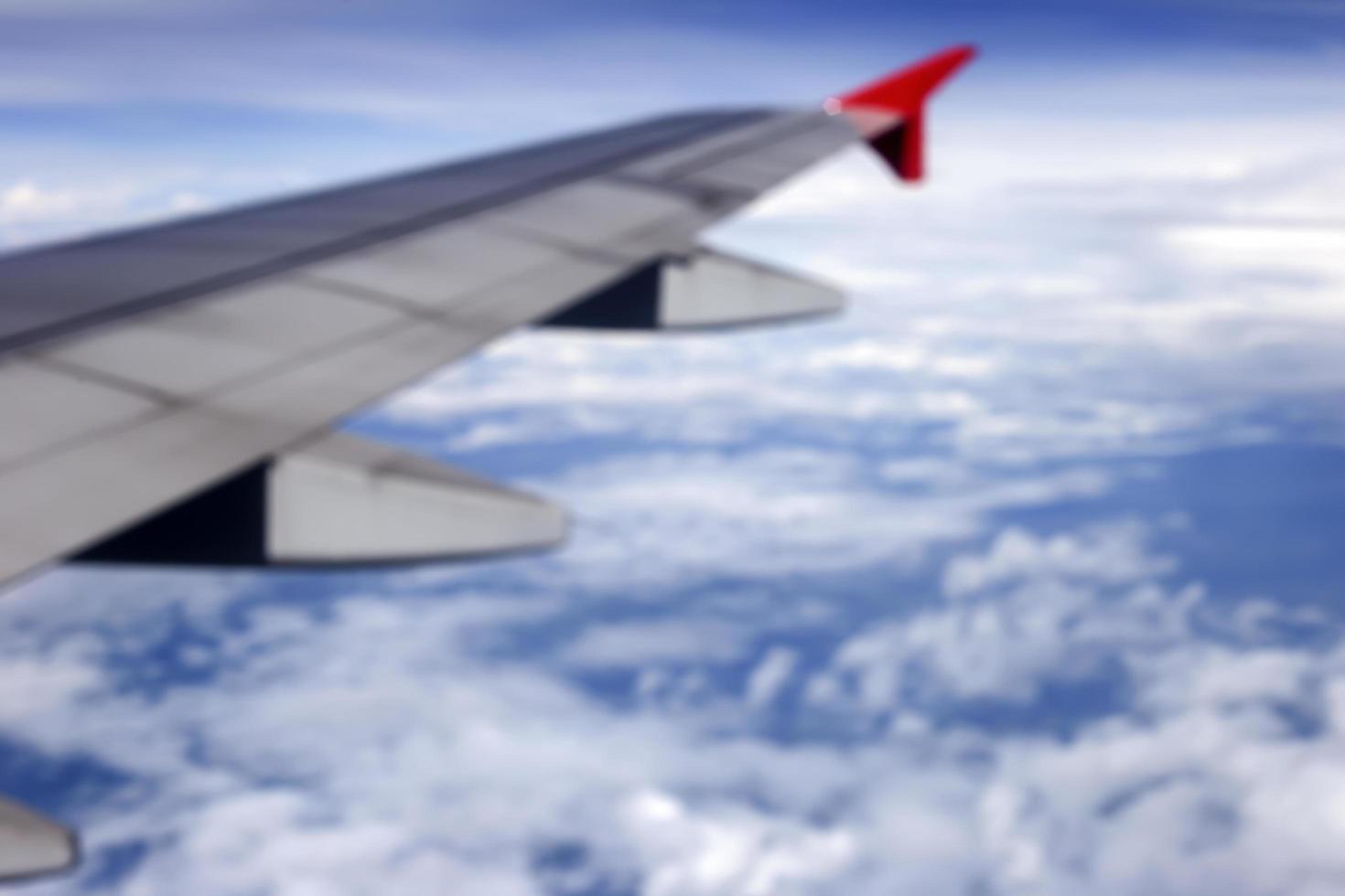 Blurred window view of sky view. photo