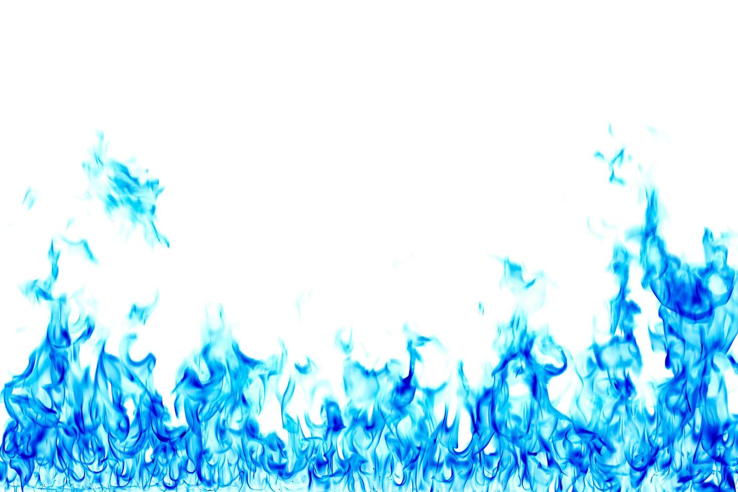 Blue flame on a white background. photo