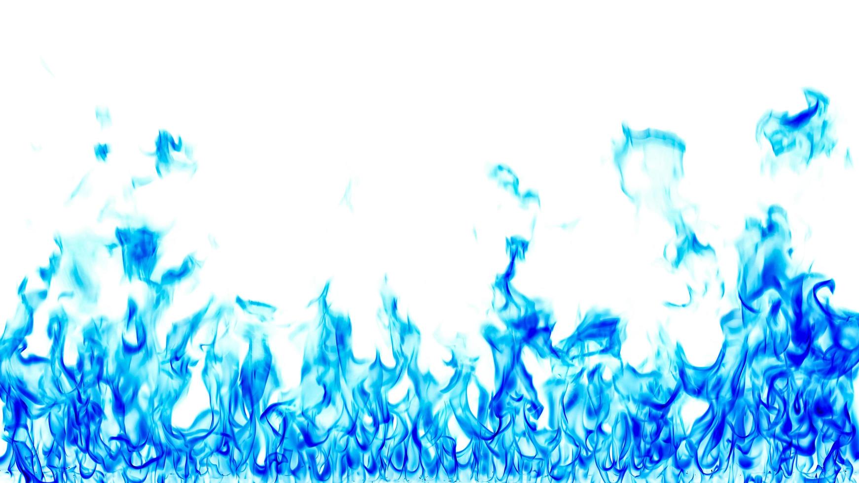 Blue flame on a white background. photo