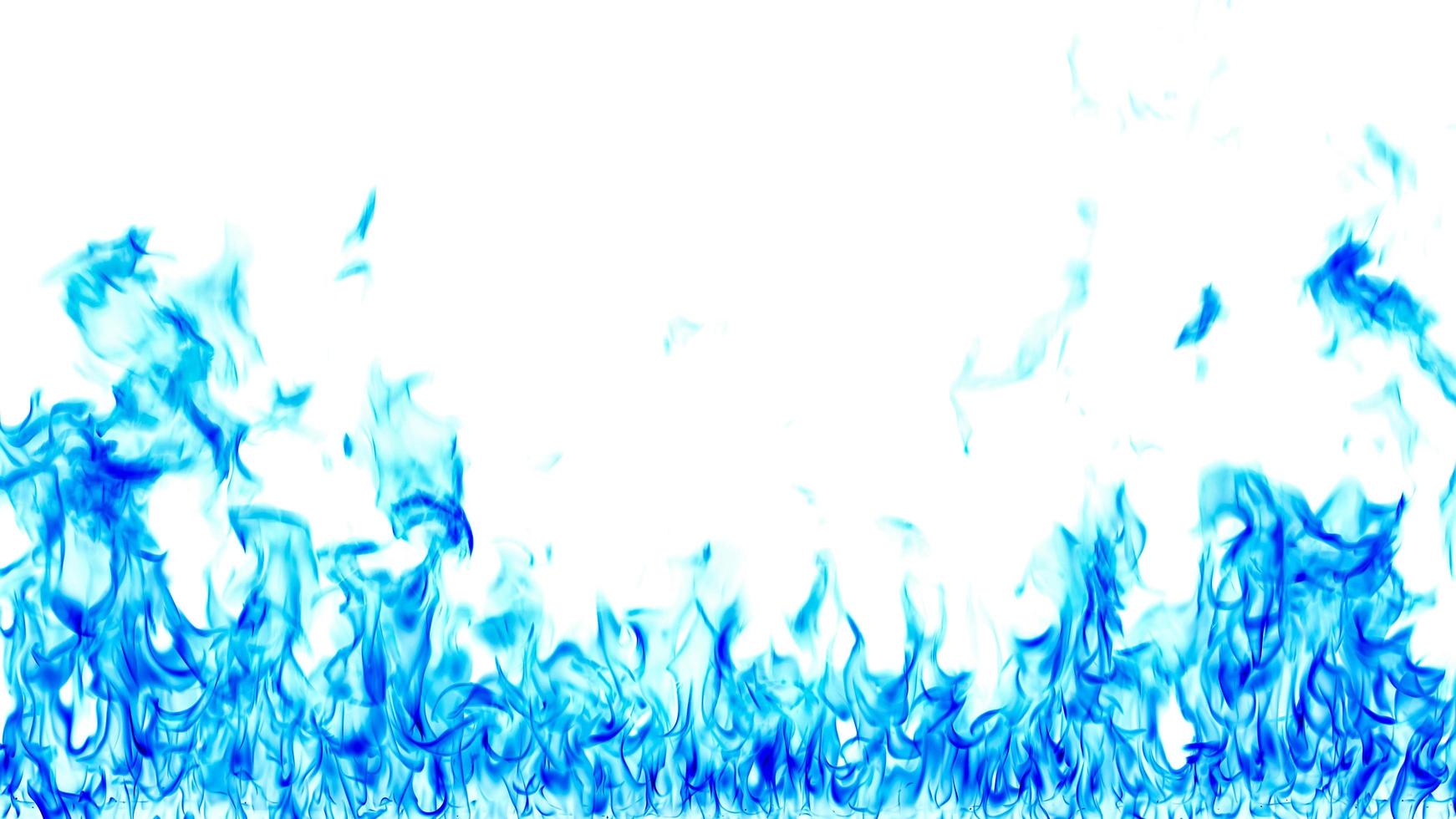 Blue flame on a white background. photo
